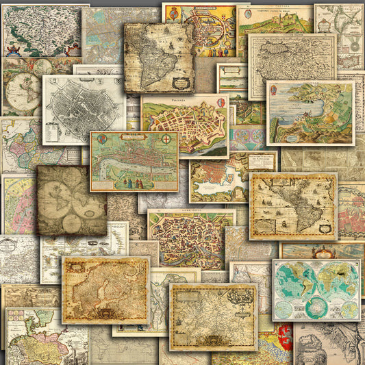 55 PCS Waterproof Nautical Map Hand-book Stickers Set