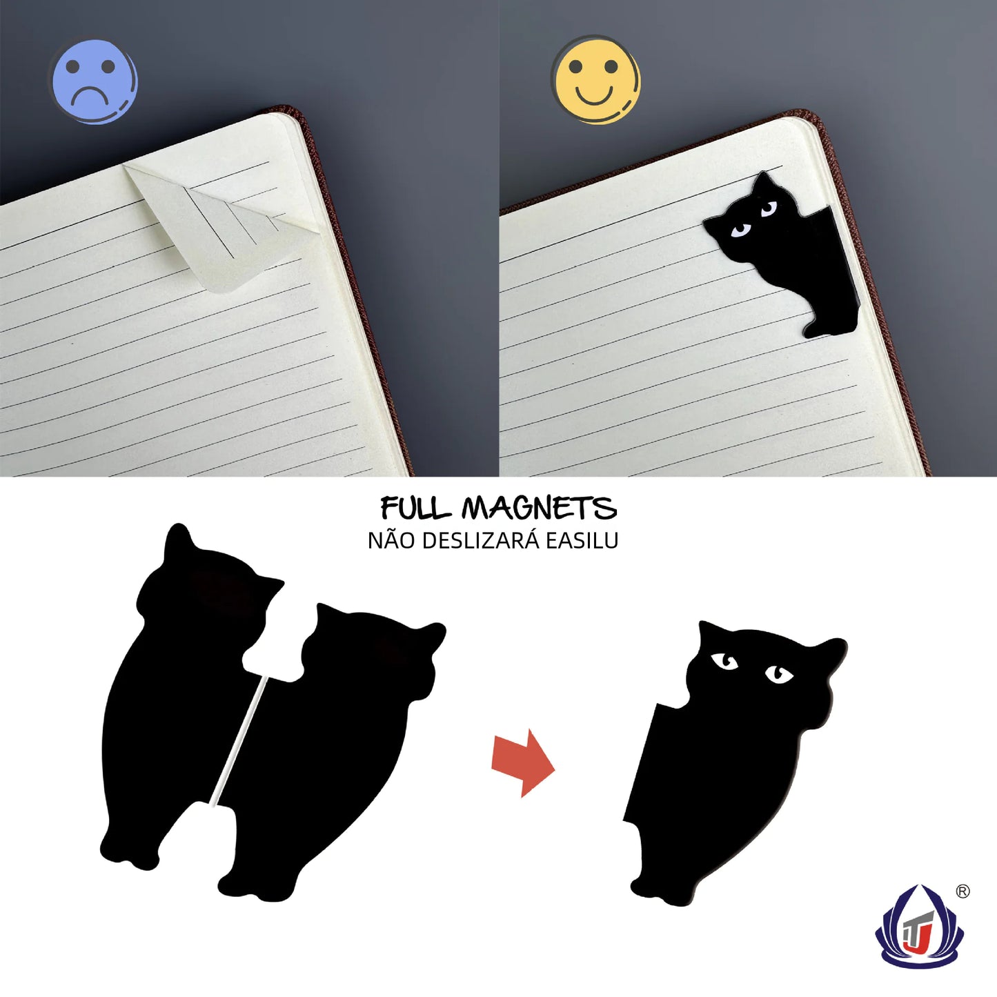 Black Cat Magnetic Bookmark