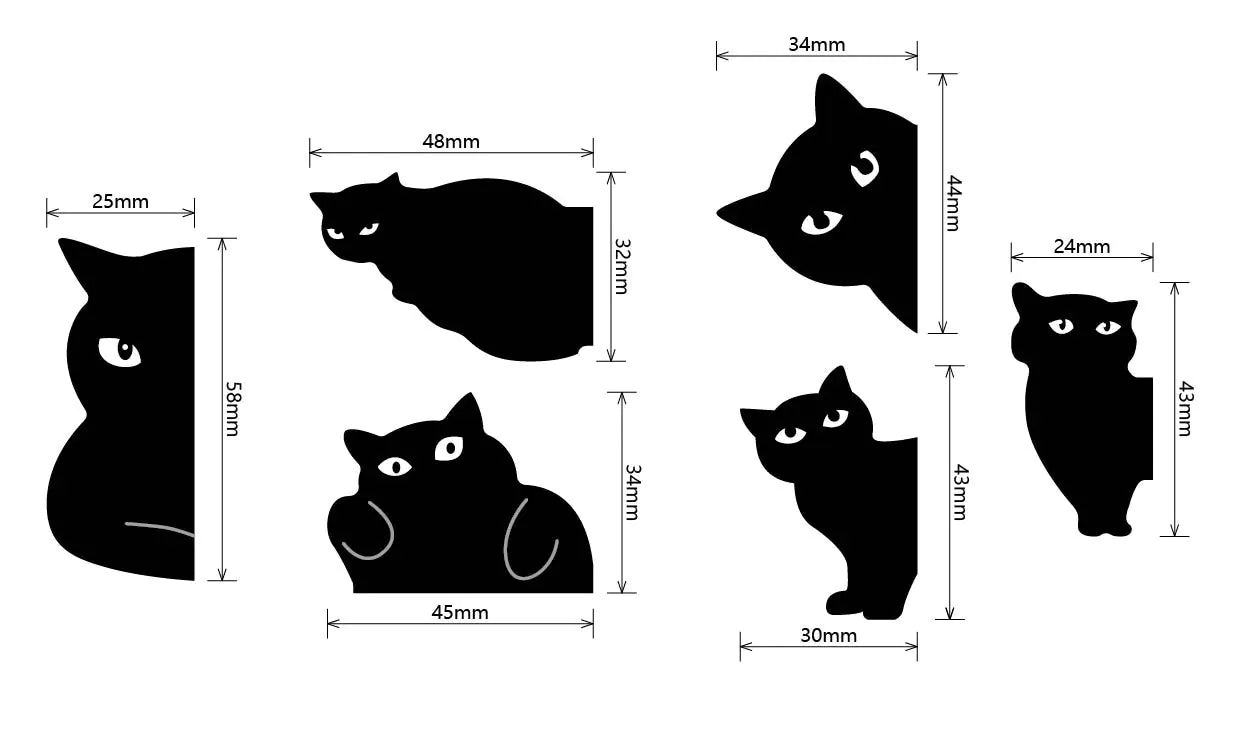 Black Cat Magnetic Bookmark