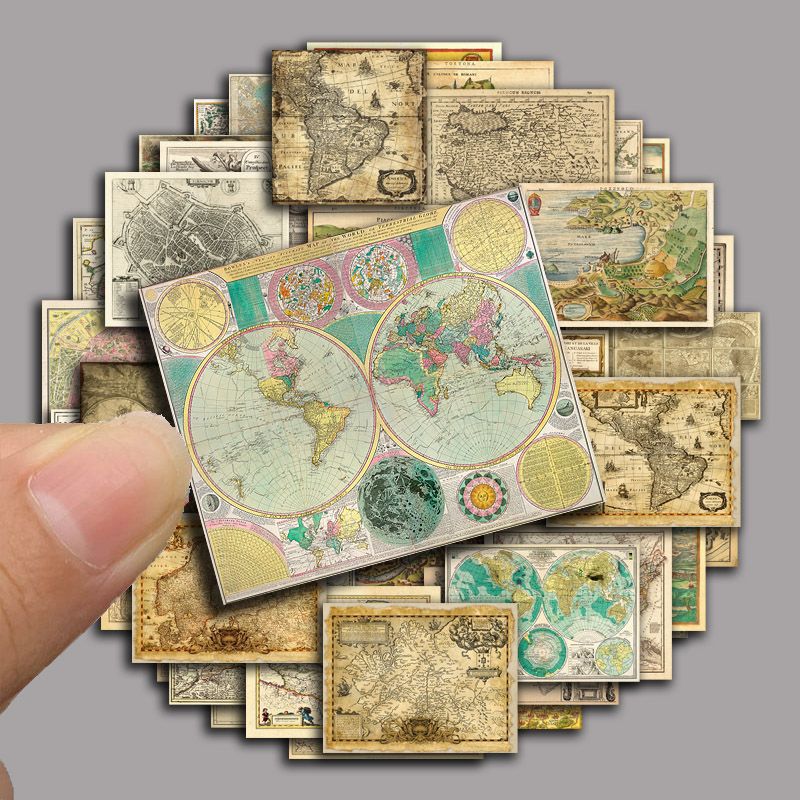 55 PCS Waterproof Nautical Map Hand-book Stickers Set