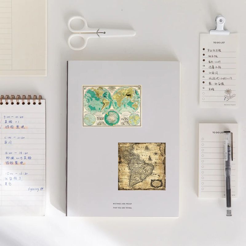 55 PCS Waterproof Nautical Map Hand-book Stickers Set